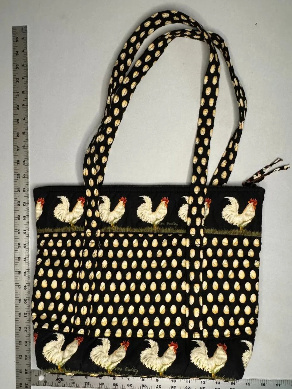 Vera Bradley Chanticleer Tote Rooster Chicken Egg Print Retired 1998 Vintage